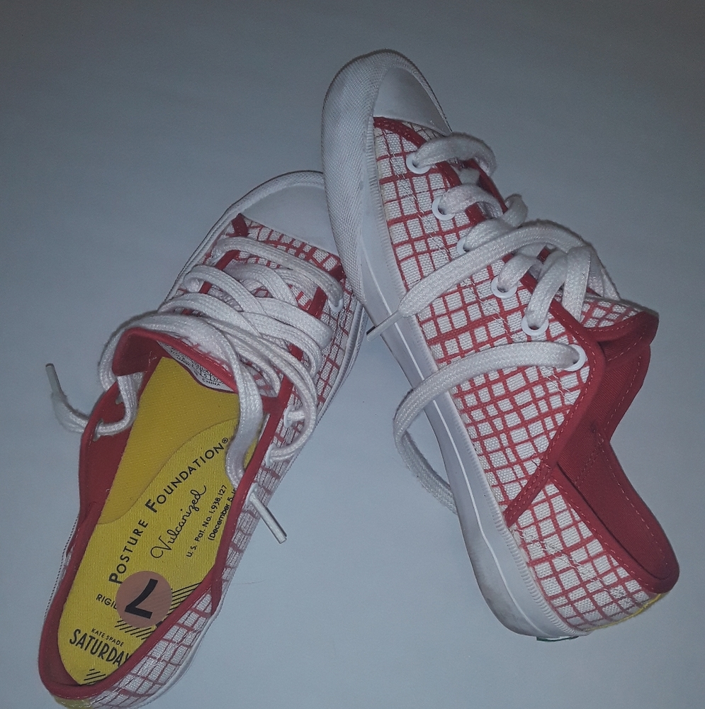 Kate Spade Saturdays red and white stripes 7shoe